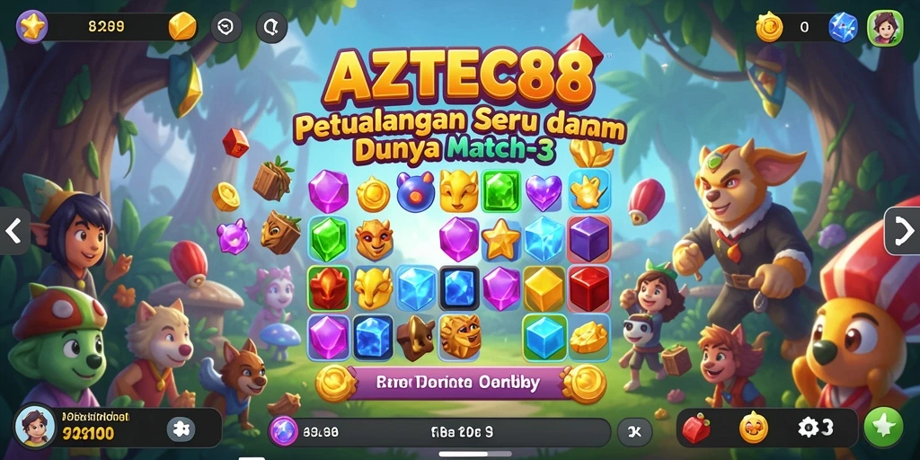 Tampilan gameplay AZTEC88 yang menarik dan penuh warna.