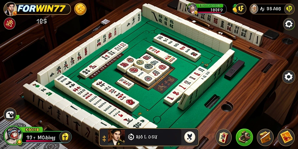 Screenshot gameplay FORWIN77 yang menampilkan keseruan Mahjong.