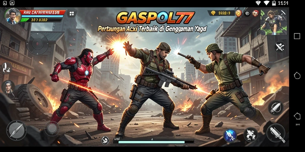 Screenshot menunjukkan pertarungan seru dalam GASPOL77