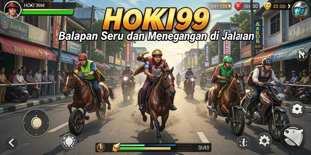 Tampilan gameplay HOKI99 yang seru dan penuh aksi balapan.