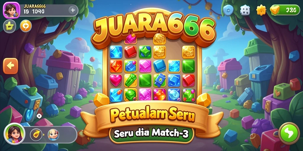 Tampilan gameplay JUARA666 yang penuh warna dan menantang.
