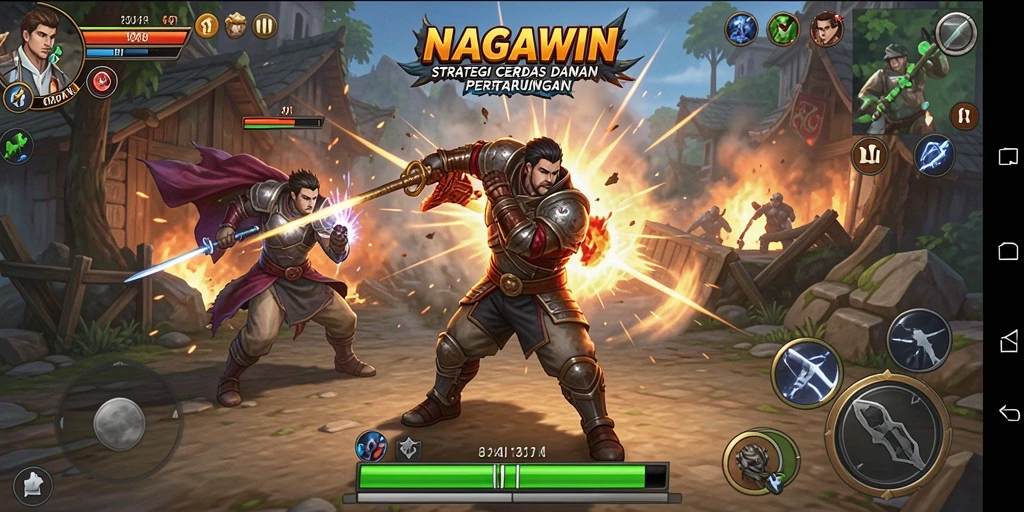 Tampilan gameplay menegangkan di NAGAWIN dengan strategi yang mendalam.