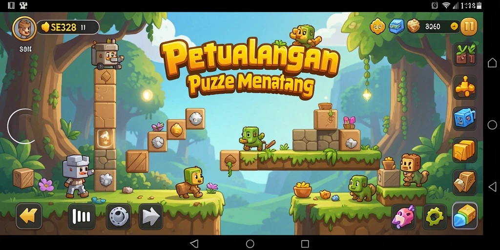 Screenshot dari gameplay SE328 yang menunjukkan teka-teki menarik.