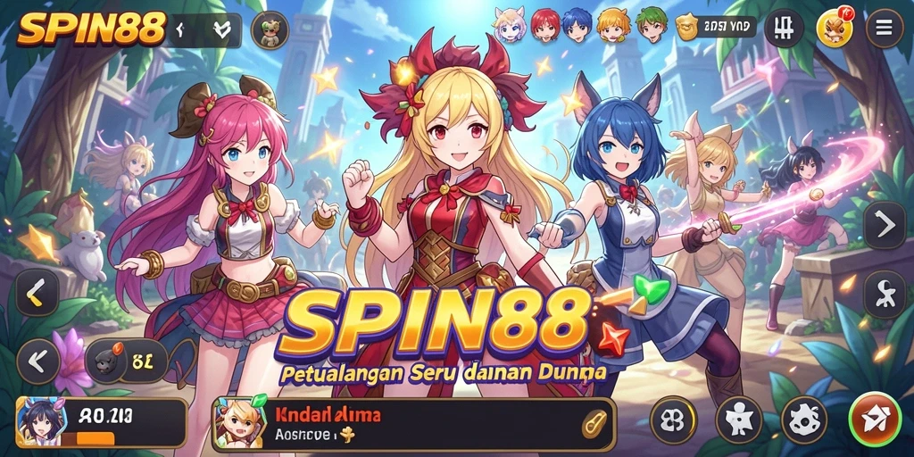 Tangkapan layar SPIN88 menampilkan aksi seru dalam petualangan anime.