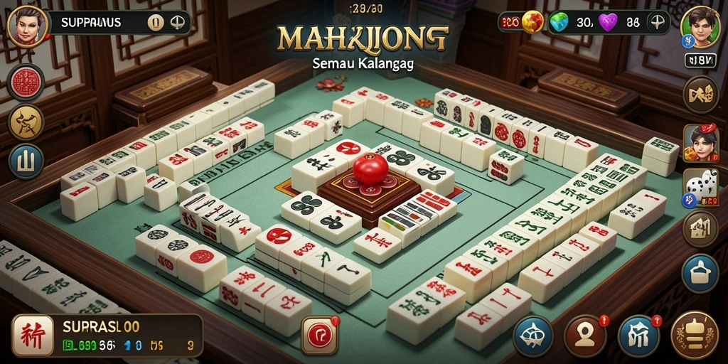 Screenshot utama SUPRASLOT menampilkan gameplay Mahjong yang mengasyikkan.